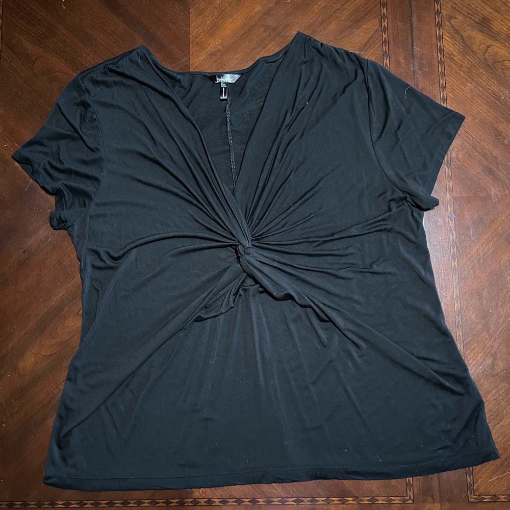 Nicole Miller Black Short Sleeve Top XXL